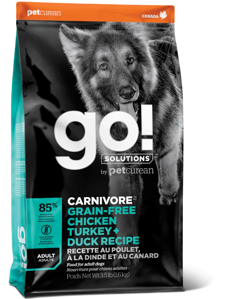 Petcurean GO! Solutions Carnivore Grain Free Chicken, Turkey, & Duck Recipe Dry Dog Food - Budpants