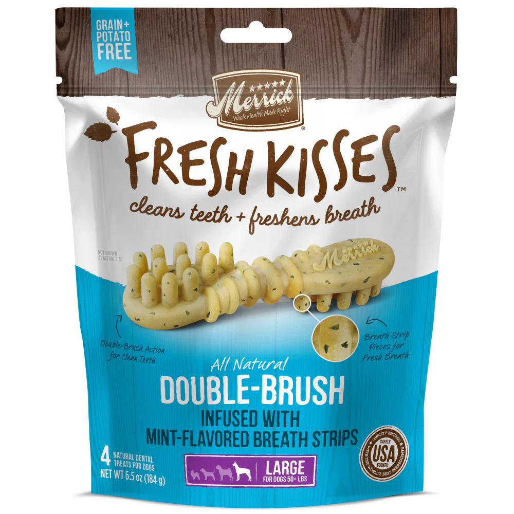 Merrick Fresh Kisses Dog Dental Treats With Mint Breath Strips Dog Treats for Large Breeds - Budpants