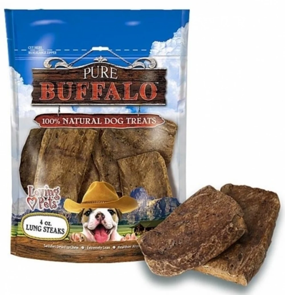 Pure Buffalo Lung Steaks Dog Treats - Budpants