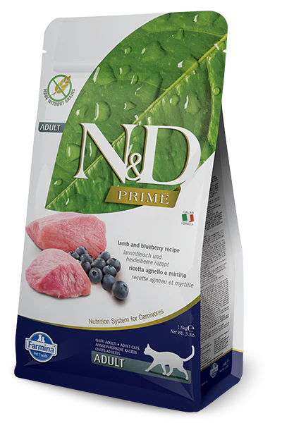 Farmina Prime N&D Natural & Delicious Grain Free Adult Lamb & Blueberry Dry Cat Food - Budpants