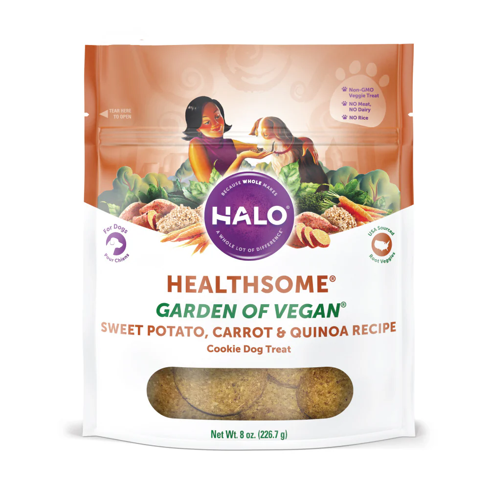 Halo Healthsome Garden Of Vegan Sweet Potato, Carrot & Quinoa Grain Free Dog Treats - Budpants
