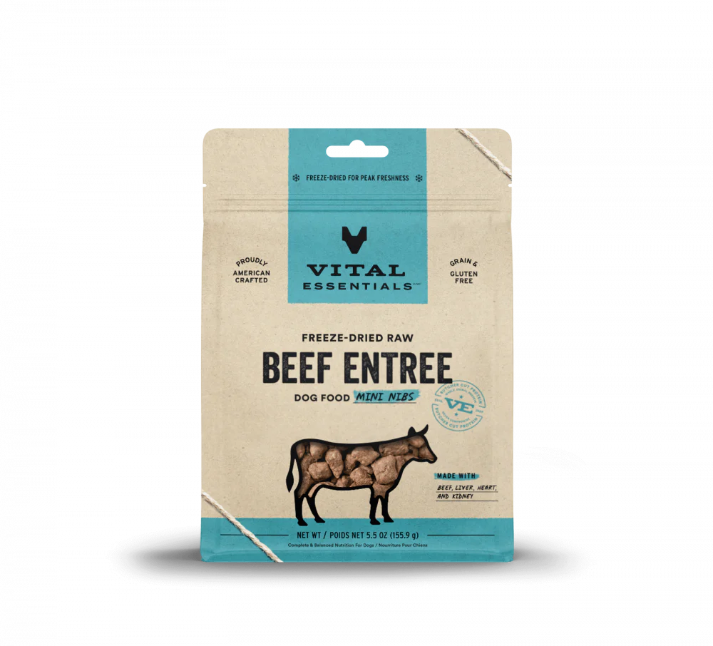 Vital Essentials Freeze Dried Grain Free Beef Mini Nibs Entree for Dogs Food - Budpants