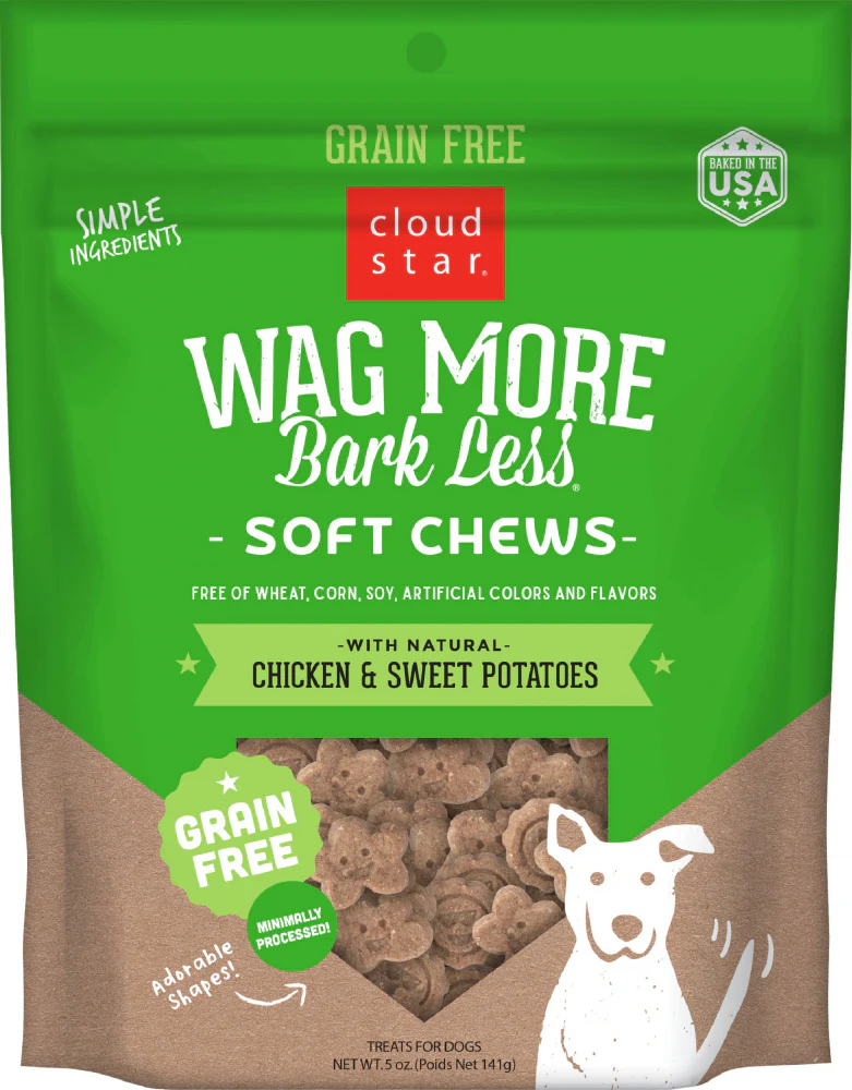 Cloud Star Wag More Bark Less Soft Chews Grain Free Chicken & Sweet Potato Dog Treats - Budpants