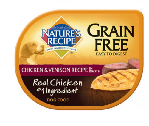 Nature's Recipe Grain Free Easy to Digest Chicken and Venison Recipe in Broth Wet Dog Food - Budpants