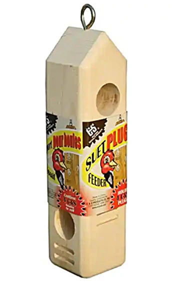 C&S Wooden Suet Plug Feeder, Holds Up To 4 Plugs - Budpants