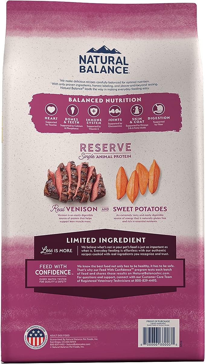 Natural Balance L.I.D. Limited Ingredient Diets Reserve Sweet Potato & Venison Dry Dog Food - Budpants