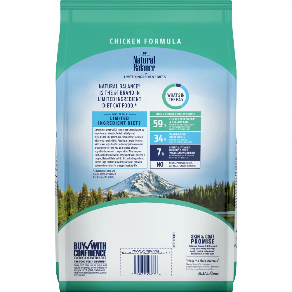 Natural Balance L.I.D. Limited Ingredient Diets High Protein Chicken Recipe Dry Cat Food - Budpants