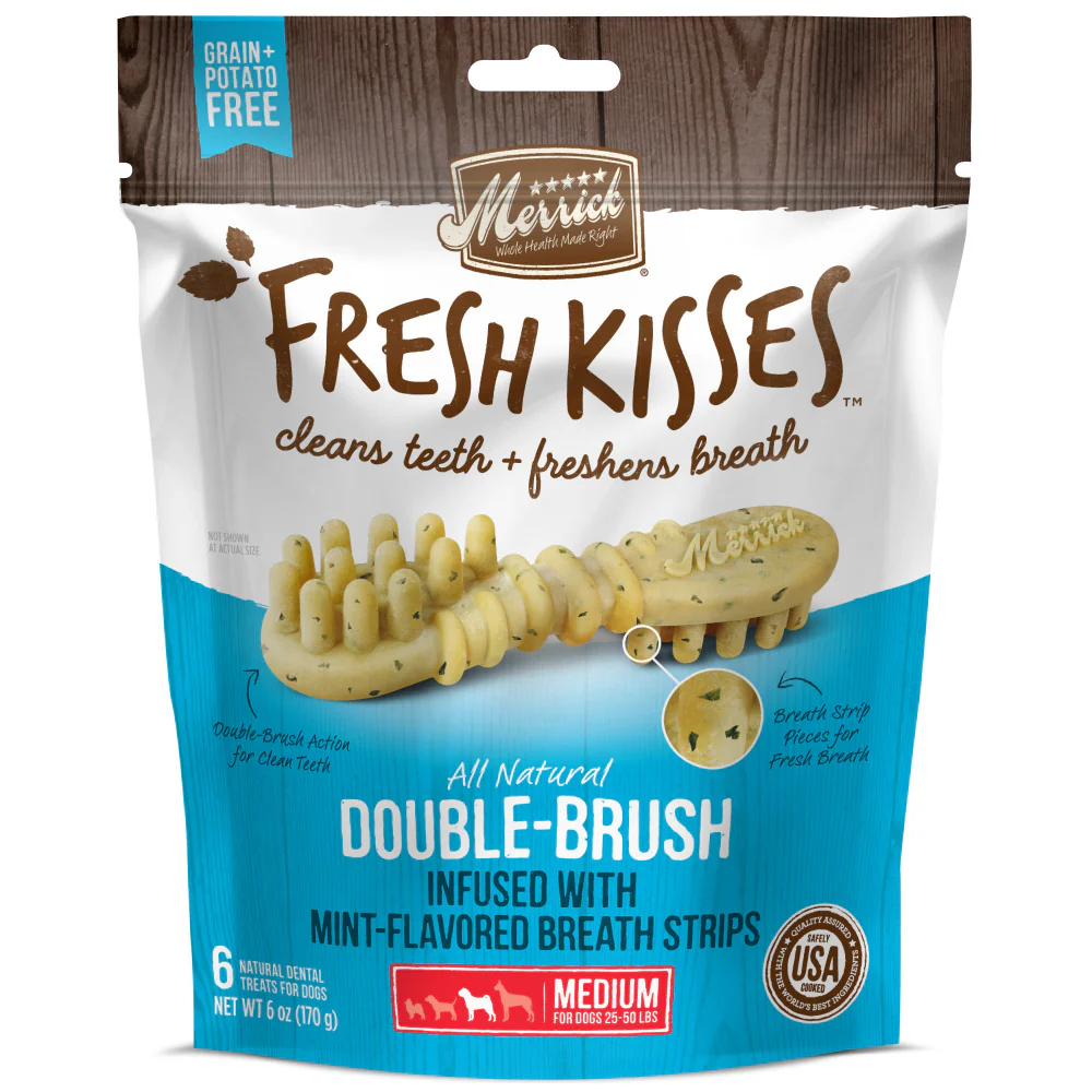 Merrick Fresh Kisses Dog Dental Treats With Mint Breath Strips Dog Treats for Medium Breeds - Budpants
