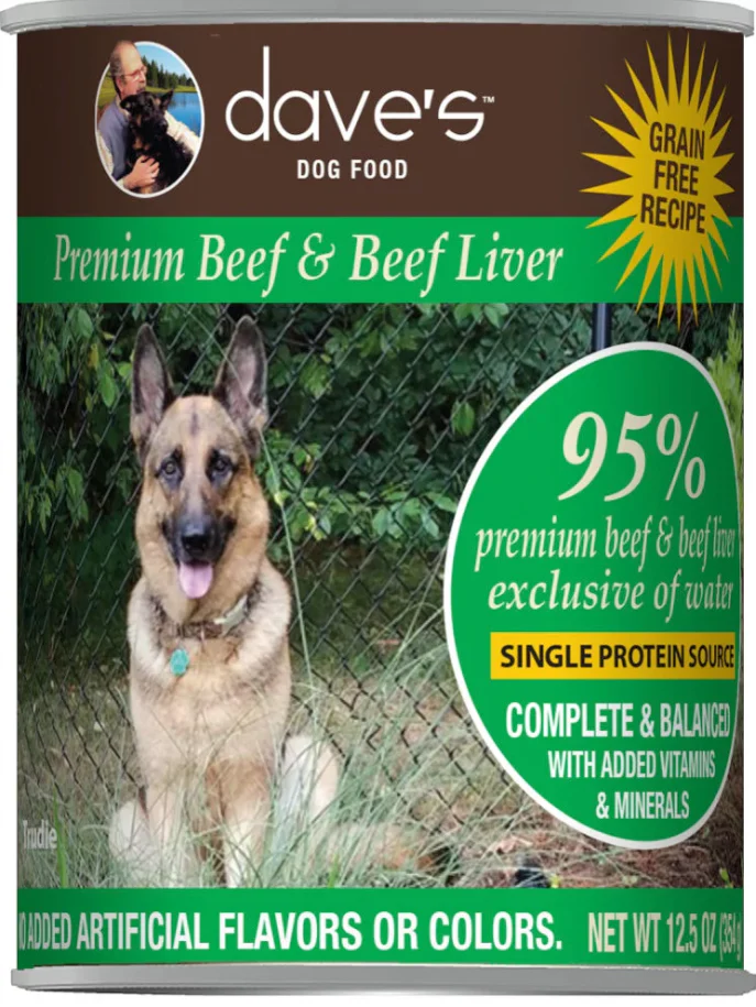 Dave's 95% Premium Beef & Beef Liver Recipe Canned Dog Food - Budpants