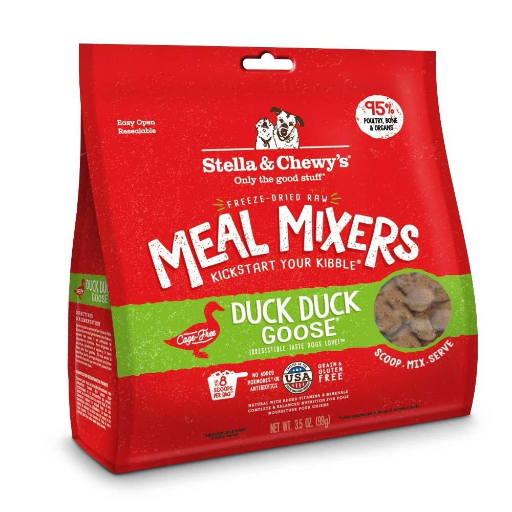 Stella & Chewy's Freeze Dried Raw Duck Duck Goose Meal Mixers Grain Free Dog Food Topper - Budpants