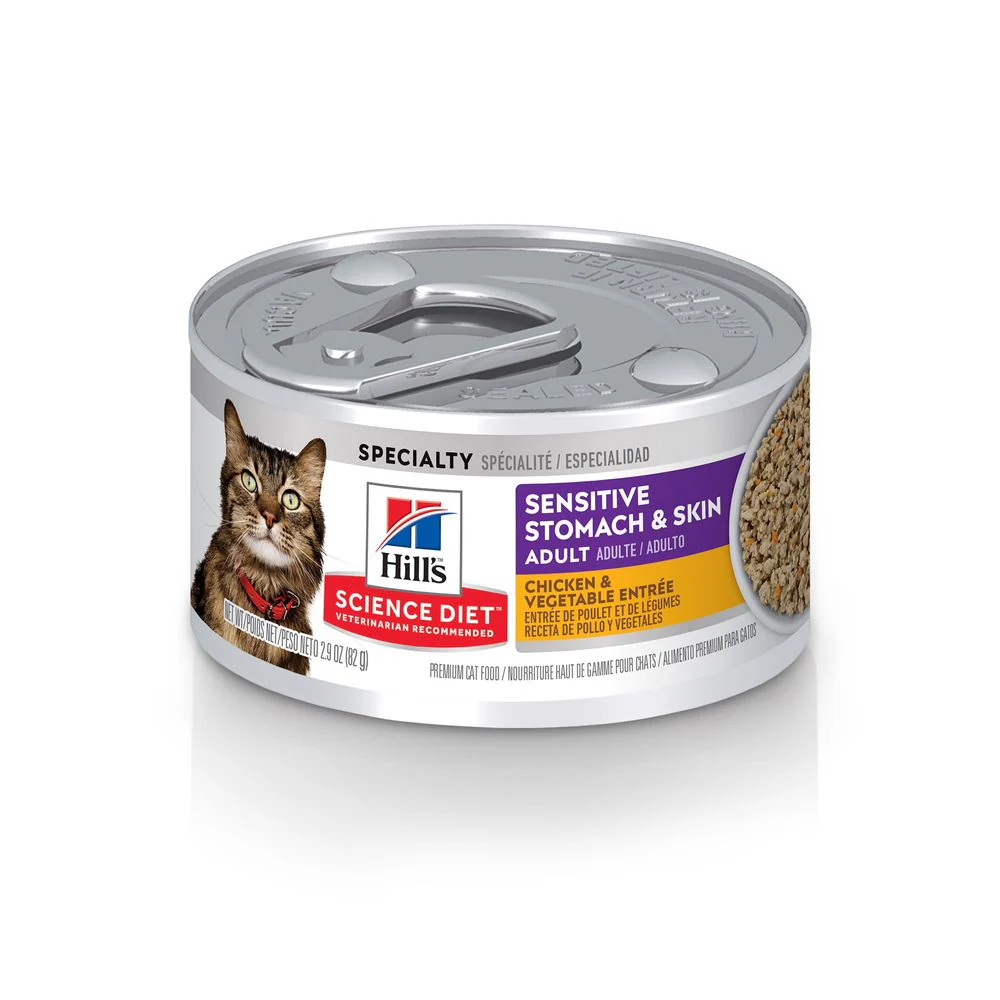Science Diet Adult Sensitive Stomach & Skin Cat food Chicken & Vegetable Entree' - Budpants