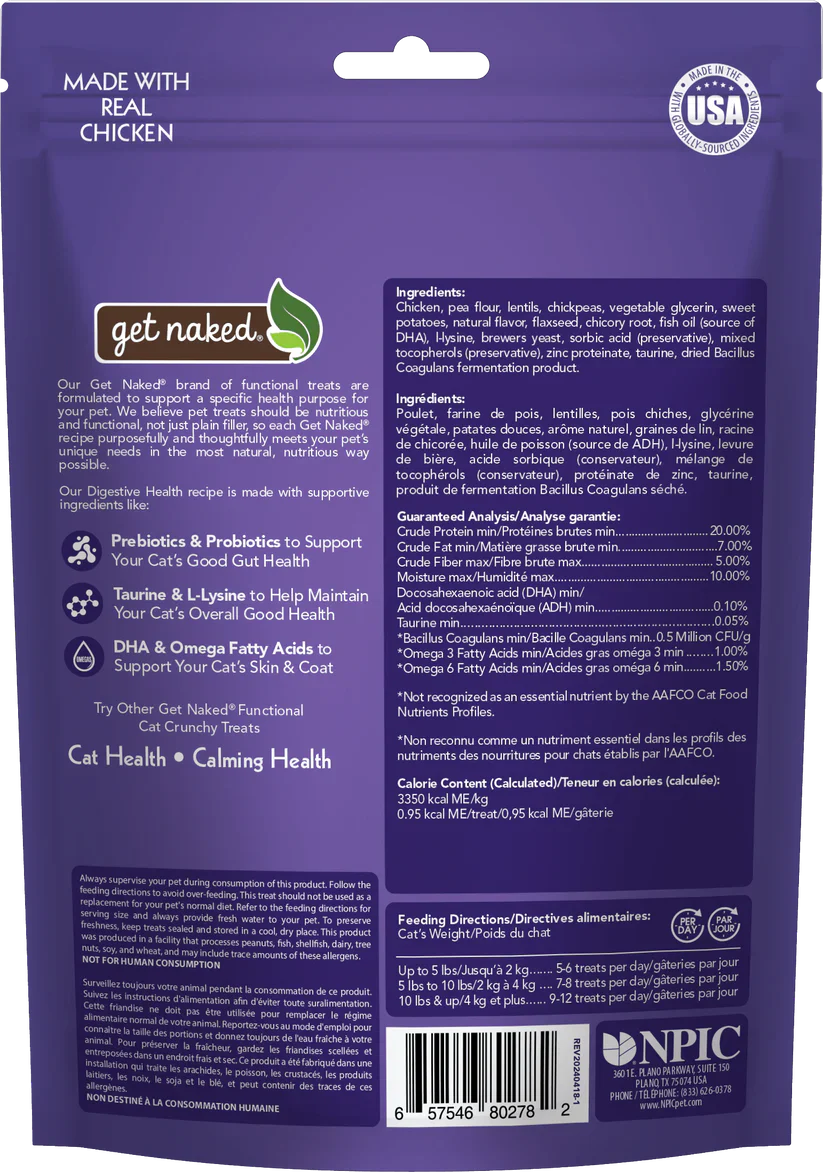 Get Naked Digestive Health Functional Crunchy Treats for Cats. Chicken flavor - Budpants