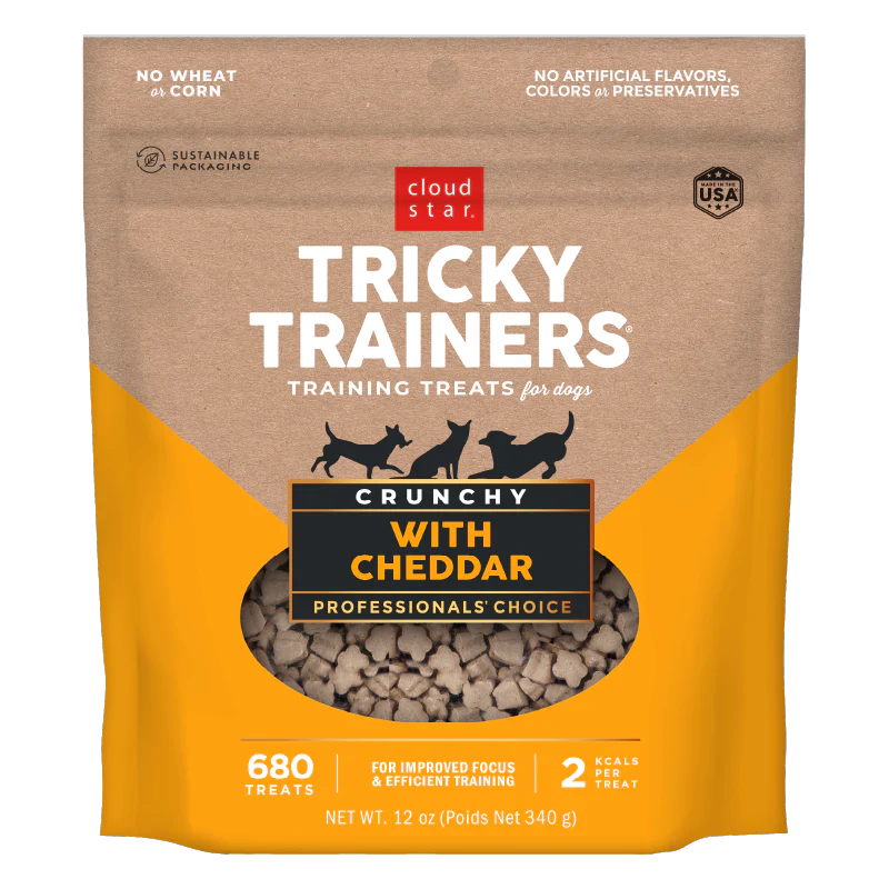 TRICKY TRAINERS TREATS CRUNCHY WITH CHEDDAR 8oz - Budpants