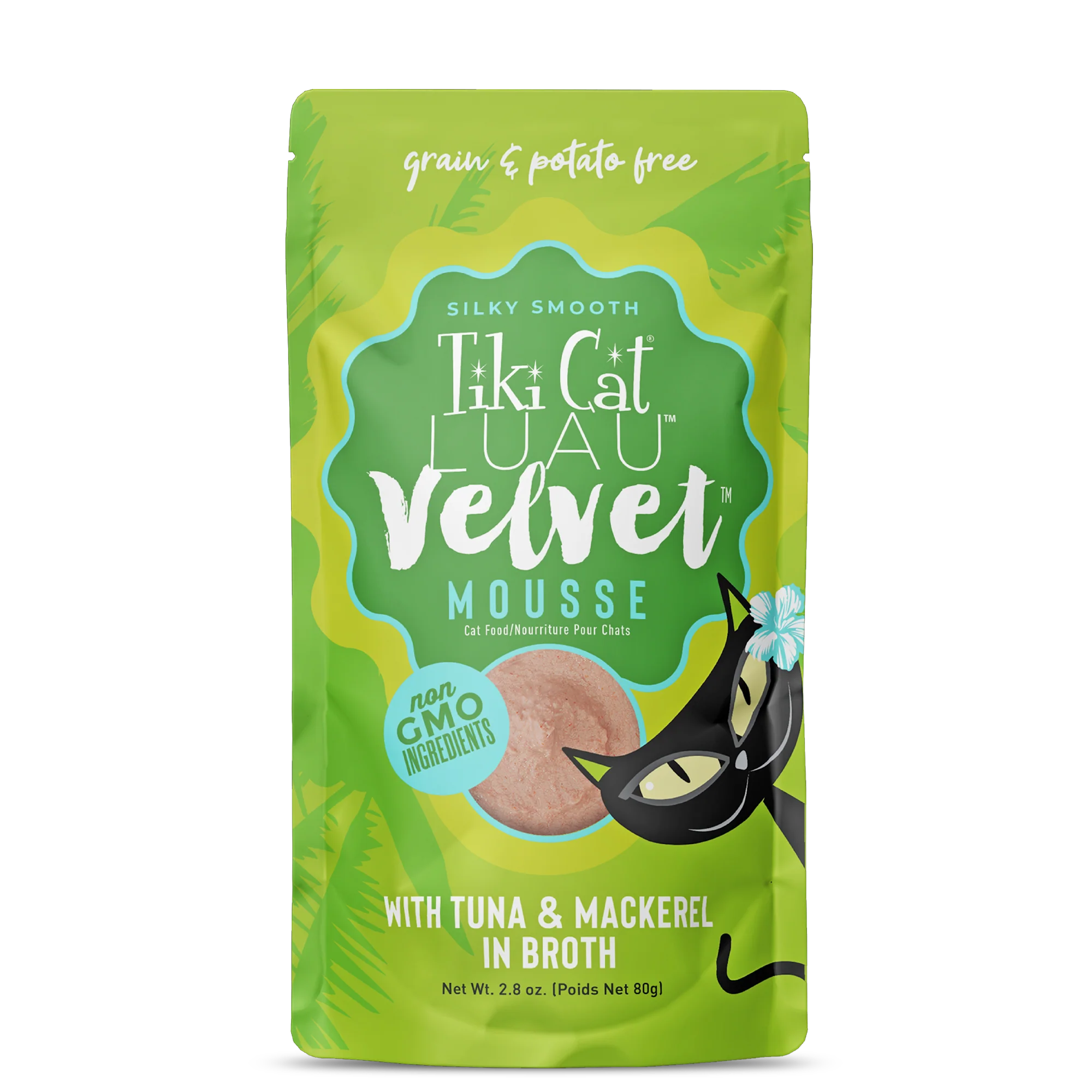 Tiki Cat Velvet Mousse with Tuna & Mackeral in Broth 2.8oz - Budpants