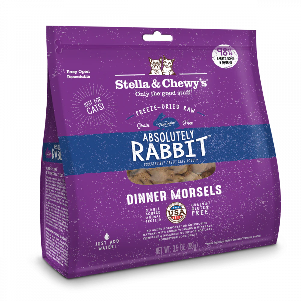 Stella & Chewy's Absolutely Rabbit Dinner Morsels Grain Free Freeze Dried Raw Cat Food - Budpants