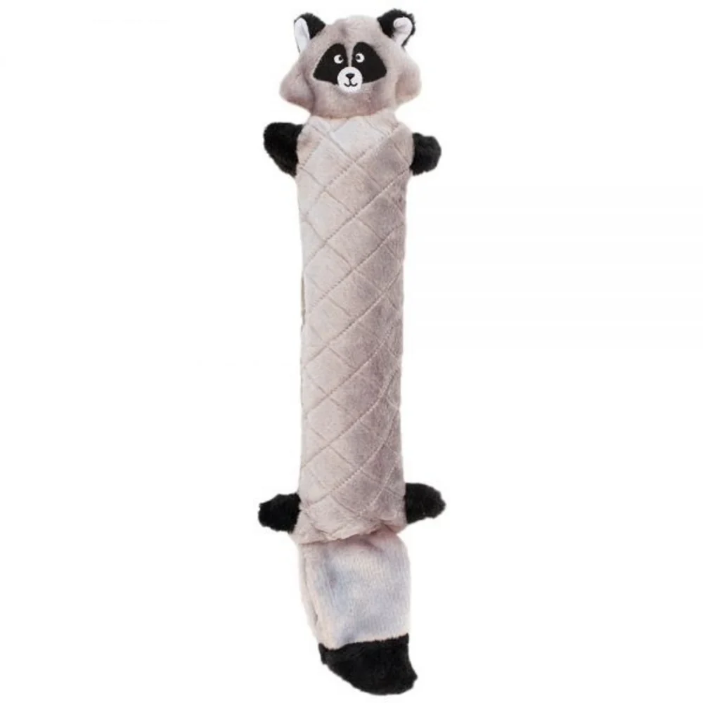 ZippyPaws Jigglerz No Stuffing Raccoon Plush Dog Toy - Budpants