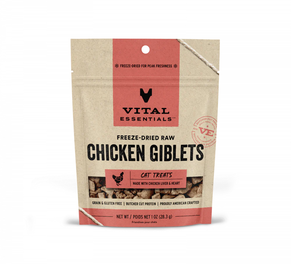 Vital Essentials Vital Cat Freeze Dried Grain Free Chicken Giblets Cat Treats - Budpants