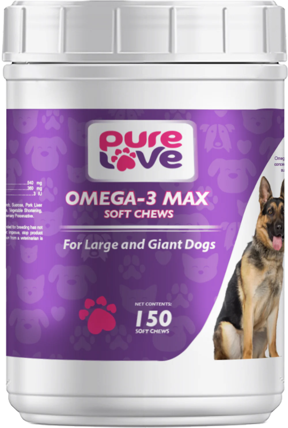 Pure Love EZ-Chew Omega-3 Fatty Acid Soft Chews for Large and Giant Dogs - Budpants