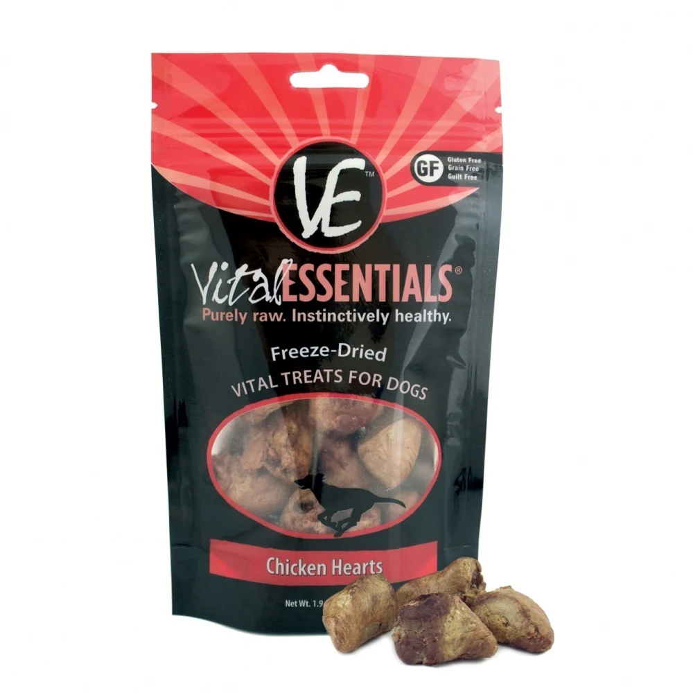 Vital Essentials Freeze Dried Vital Treats Grain Free Chicken Hearts Dog Treats - Budpants