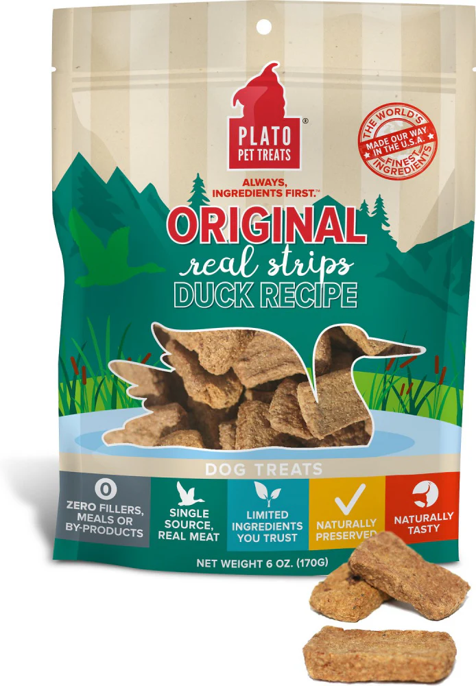 Plato All Natural Duck Strips Dog Treats - Budpants