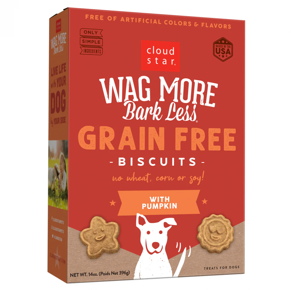 Cloud Star Wag More Bark Less Oven Baked Grain Free Pumpkin Dog Treats - Budpants