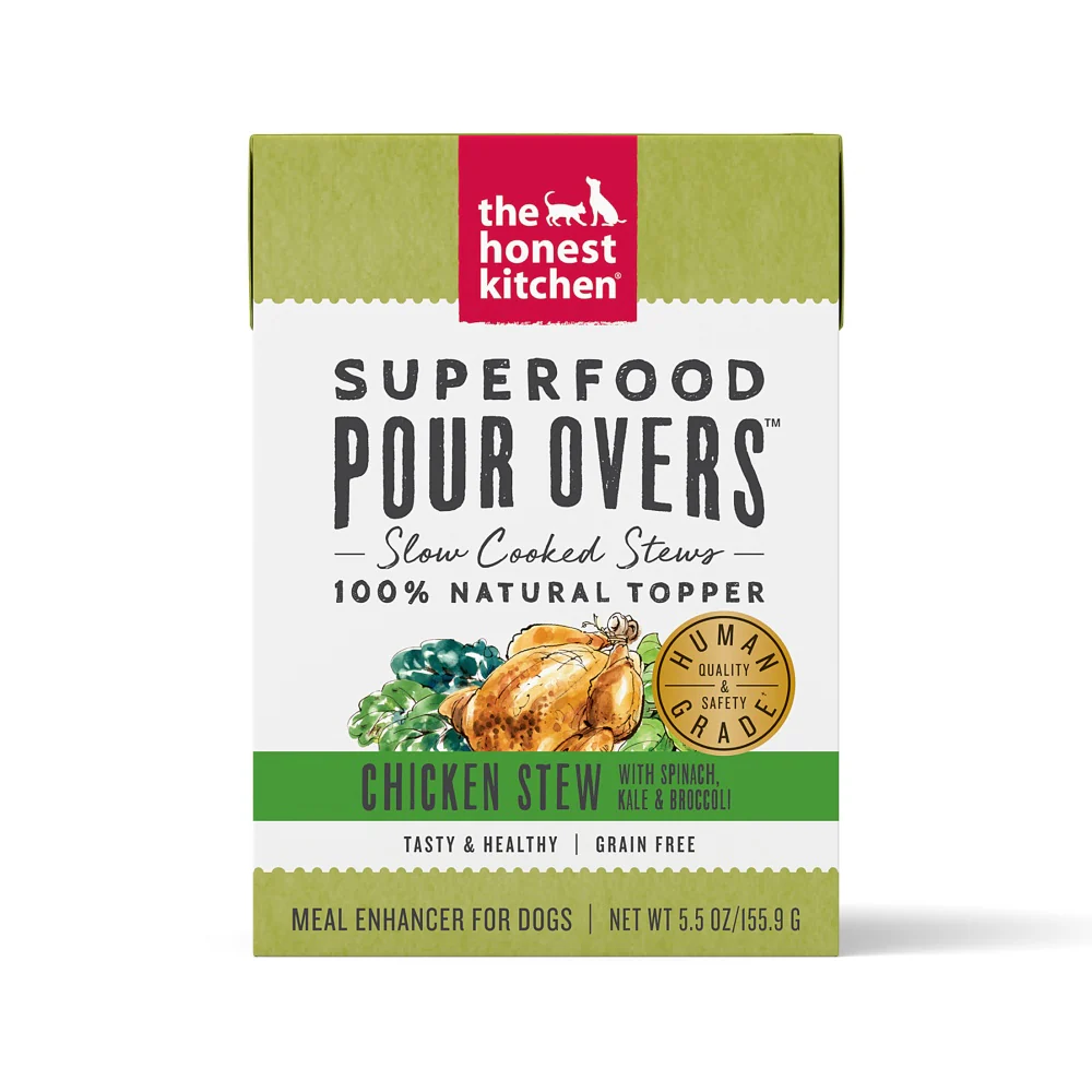 The Honest Kitchen Pour Overs Grain Free Chicken Stew with Spinach, Kale & Broccoli Food Topper for Dogs - Budpants