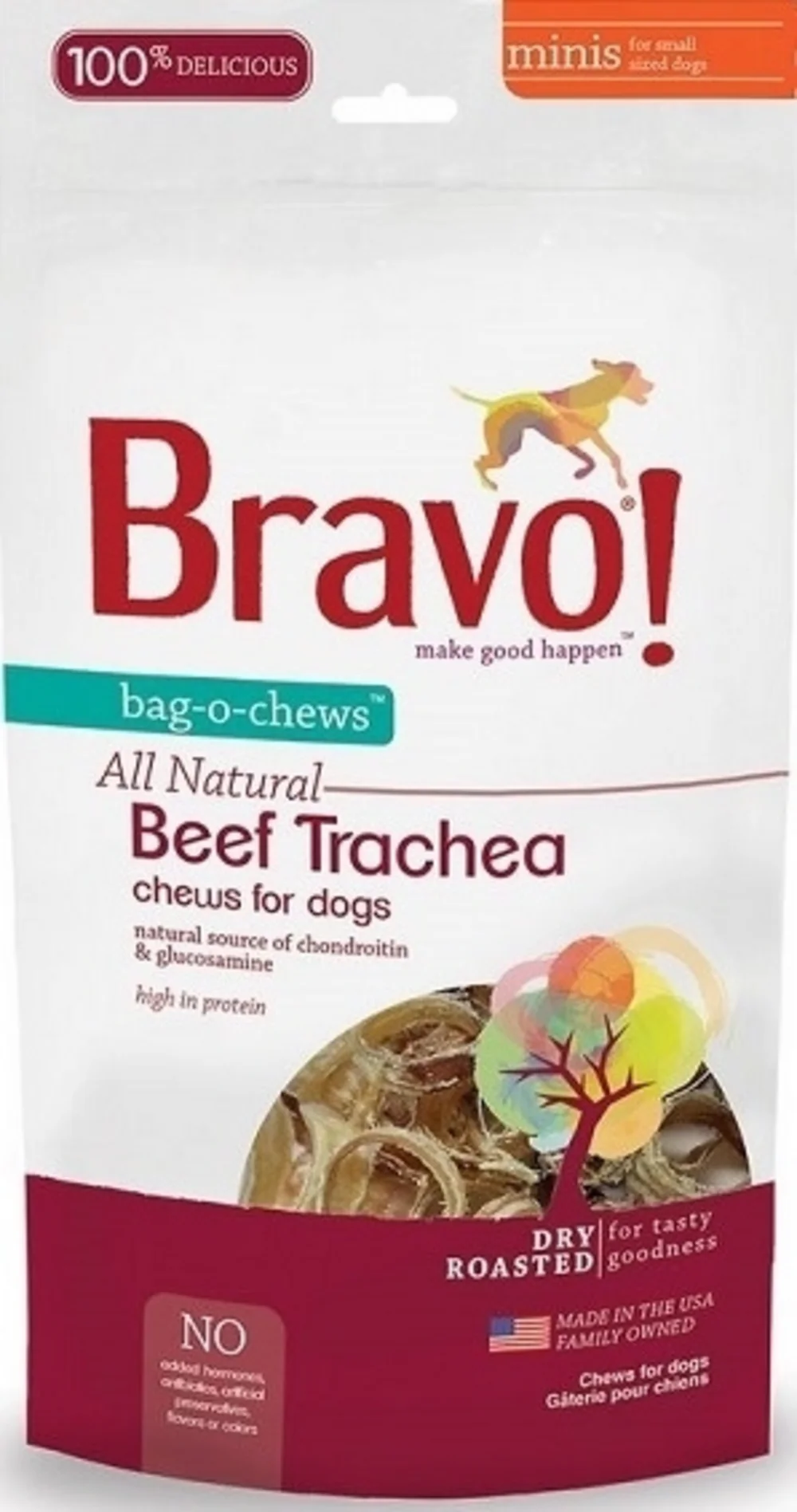 Bravo! Bag-O-Chews Dry Roasted Beef Trachea Dog Treats - Budpants