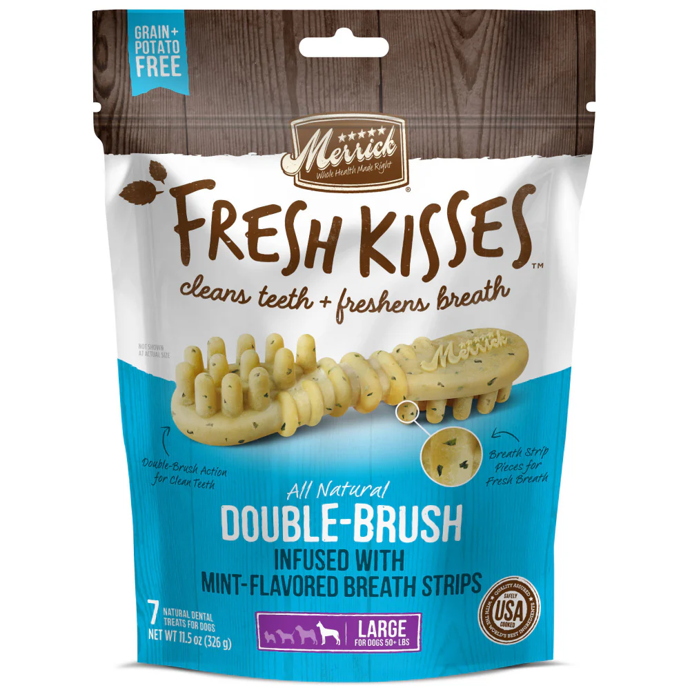 Merrick Fresh Kisses Dog Dental Treats With Mint Breath Strips Dog Treats for Large Breeds - Budpants