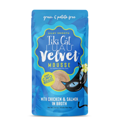 Tiki Cat Velvet Mousse with Chicken & Salmon in Broth 2.8oz - Budpants