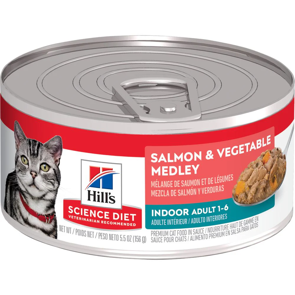 Science Diet Indoor Cat food Salmon & Vegetable Medley Wet Cat Food 2.9oz - Budpants