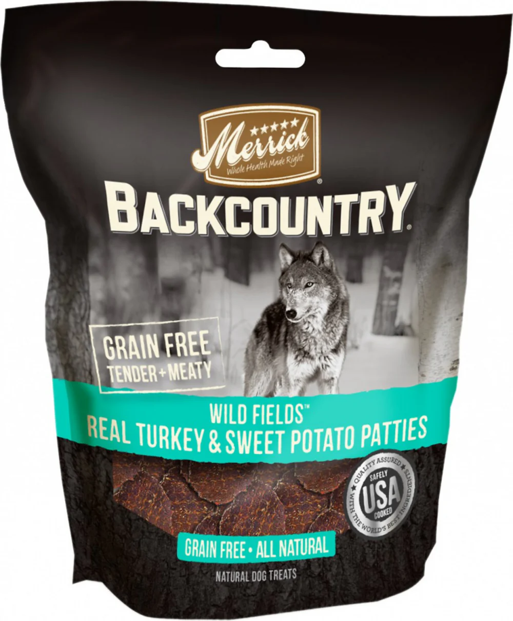 Merrick Backcountry Wild Prairie Grain Free Real Turkey and Sweet Potato Pattie Dog Treats - Budpants