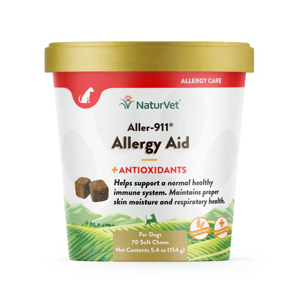 NaturVet Aller-911 Allergy Aid Plus Antioxidants for Dogs, 70 count - Budpants