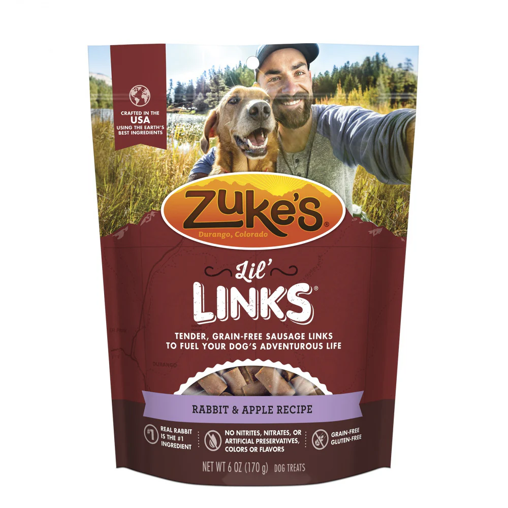Zukes Lil' Links Grain Free Rabbit and Apple Recipe for Dogs - Budpants