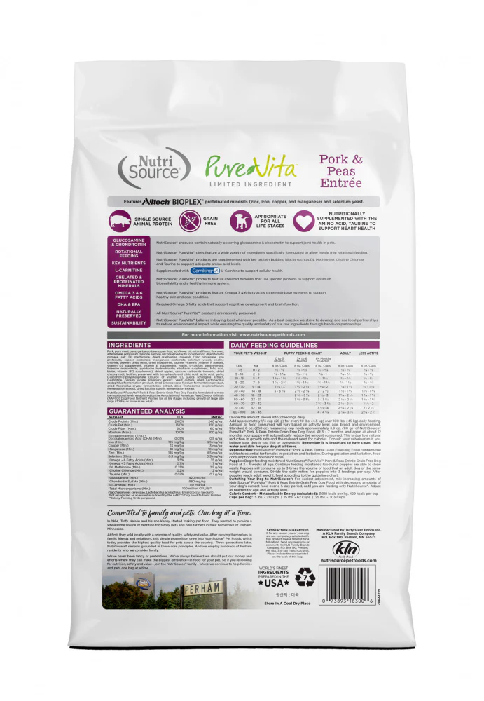 PureVita Grain Free Limited Ingredient Pork & Peas Recipe Dry Dog Food - Budpants