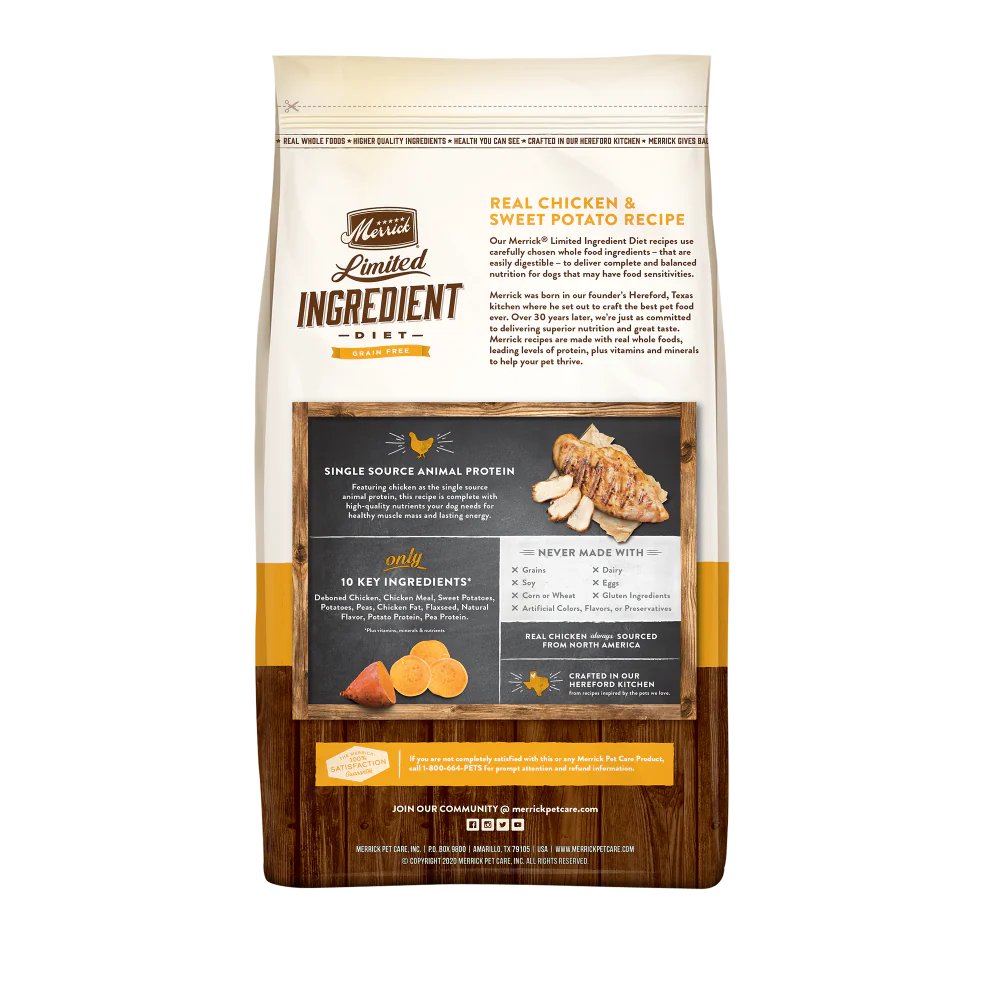 Merrick Limited Ingredient Diet Grain Free Real Chicken & Sweet Potato Recipe Dry Dog Food - Budpants