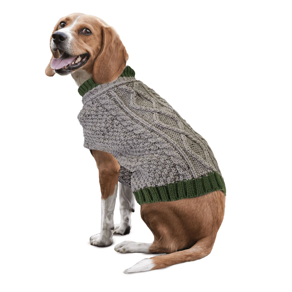 Ethical Fashion Pet Alpine Cable Sweater in Taupe - Budpants