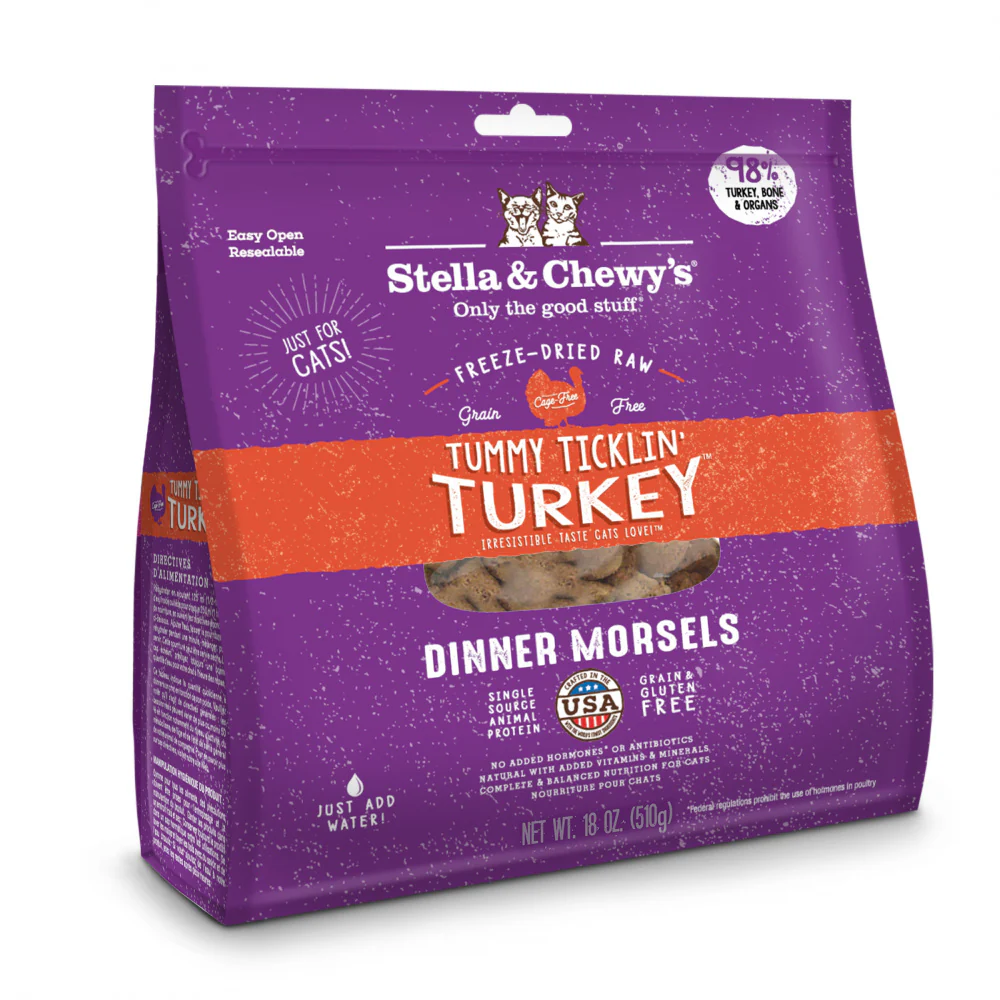Stella & Chewy's Tummy Ticklin' Turkey Dinner Morsels Grain Free Freeze Dried Raw Cat Food - Budpants