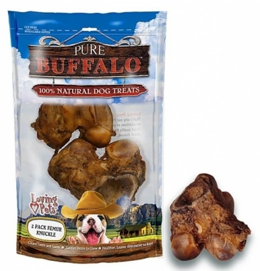 Pure Buffalo Meaty Femur Knuckle Dog Treats - Budpants