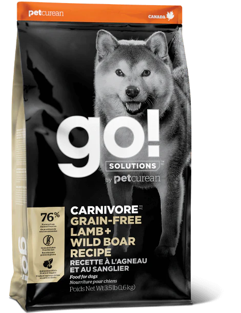 Petcurean GO! Solutions Carnivore Grain Free Lamb & Wild Boar Recipe Dry Dog Food - Budpants