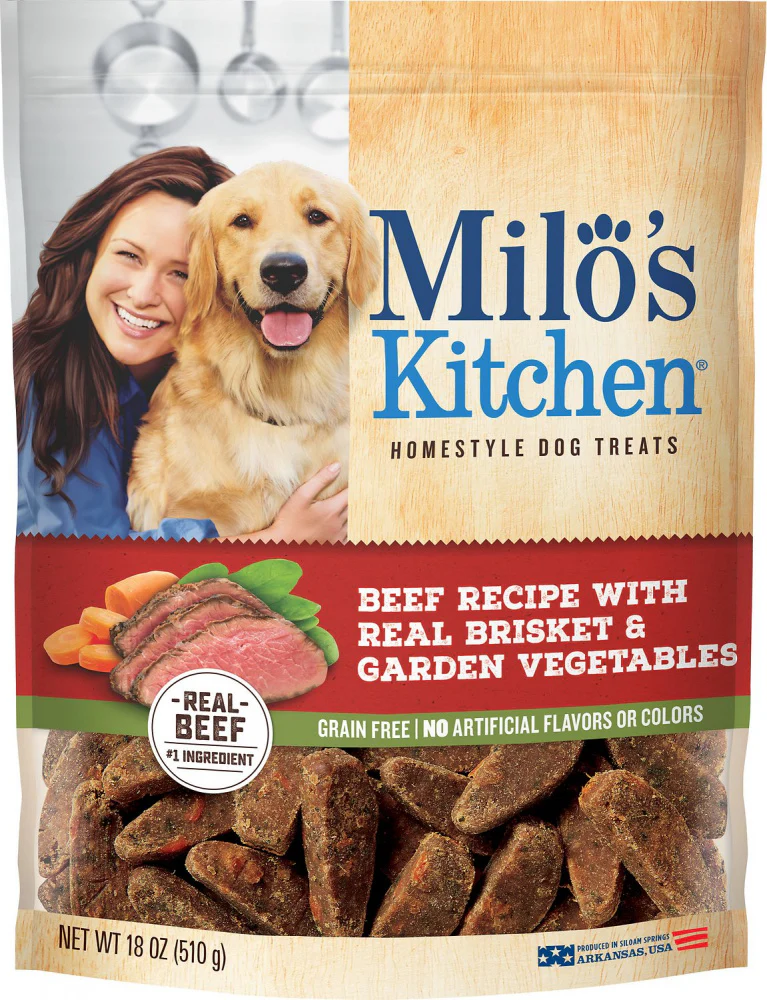 Milo's Kitchen Grain Free Beef Recipe with Brisket & Garden Vegetables Soft and Chewy Dog Treats - Budpants