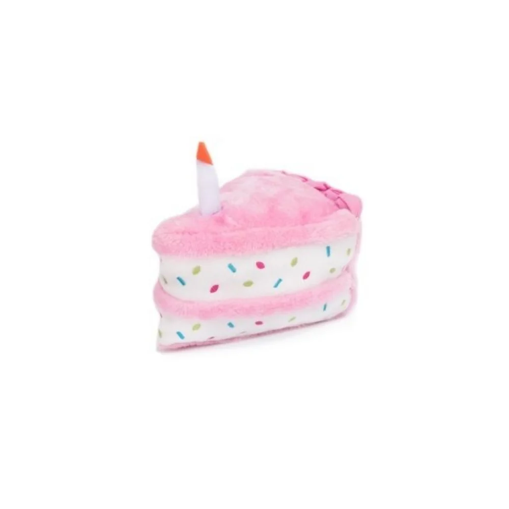 ZippyPaws NomNomz Plush Pink Birthday Cake Dog Toy - Budpants