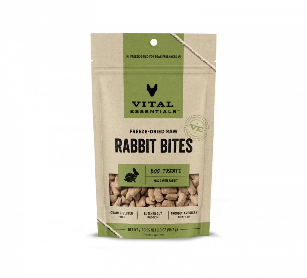 Vital Essentials Freeze Dried Rabbit Bites Vital Treats for Dogs - Budpants