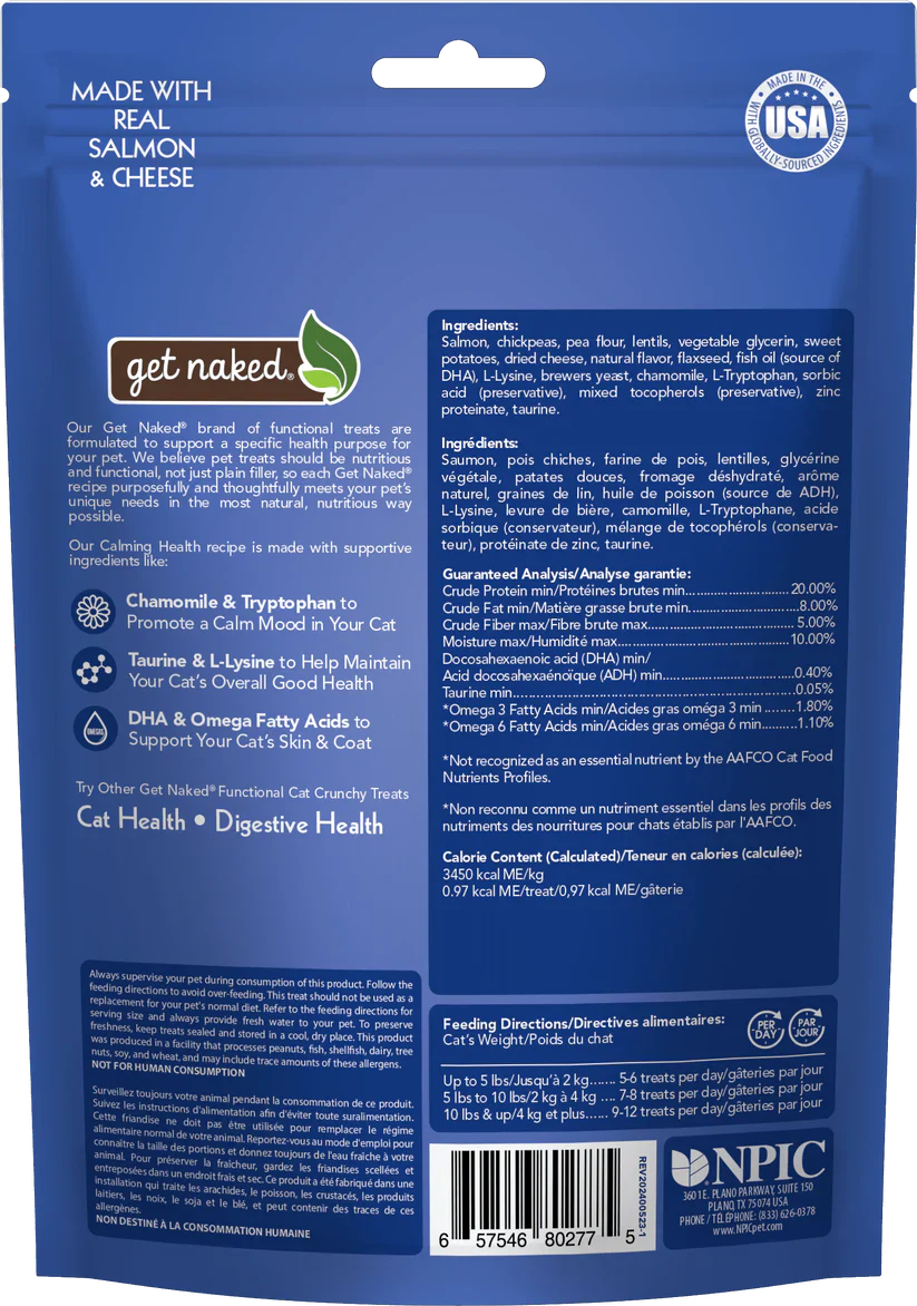 Get Naked Calming Health Functional Crunchy Treats for Cats. Salmon & Cheese flavor - Budpants