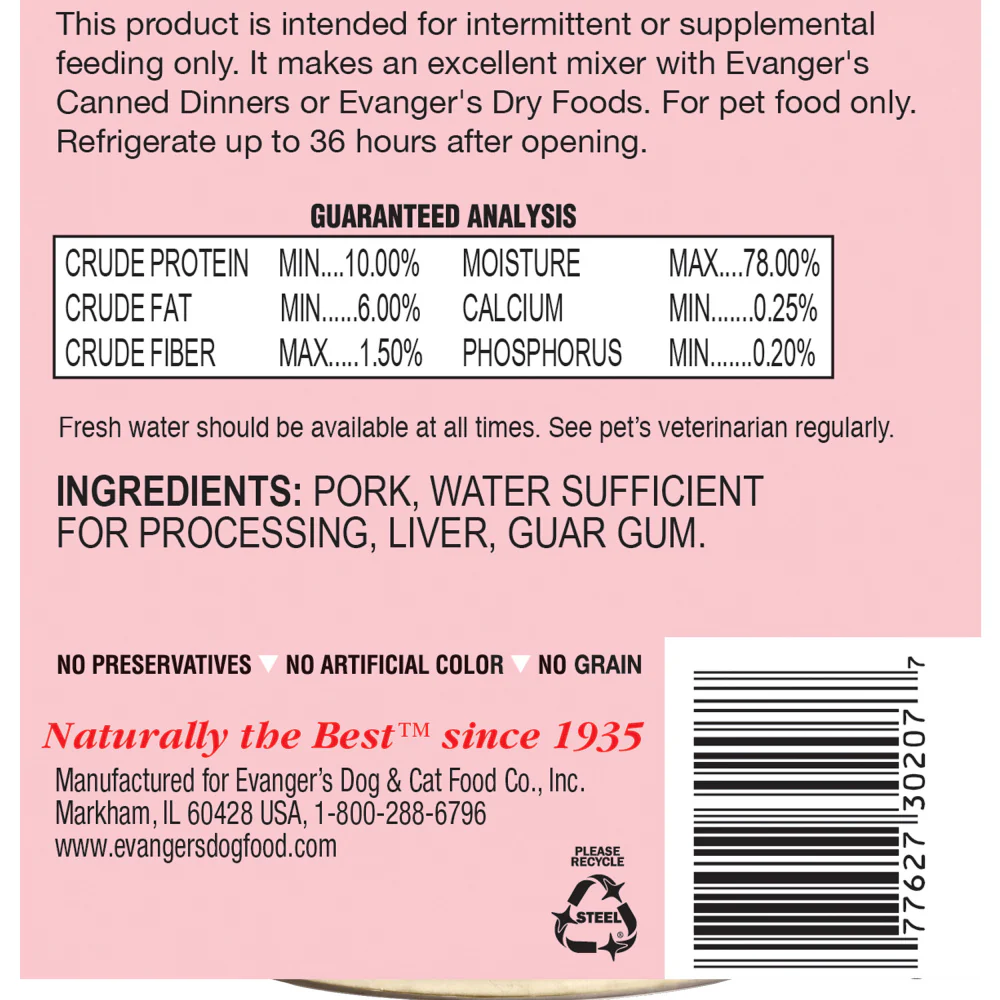 Evanger's Grain Free Pork Canned Dog & Cat Food - Budpants