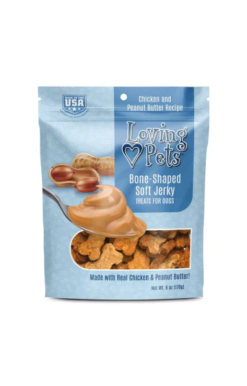 Loving Pets Chicken & Peanut Butter Bone-Shaped Jerky Treats - Budpants