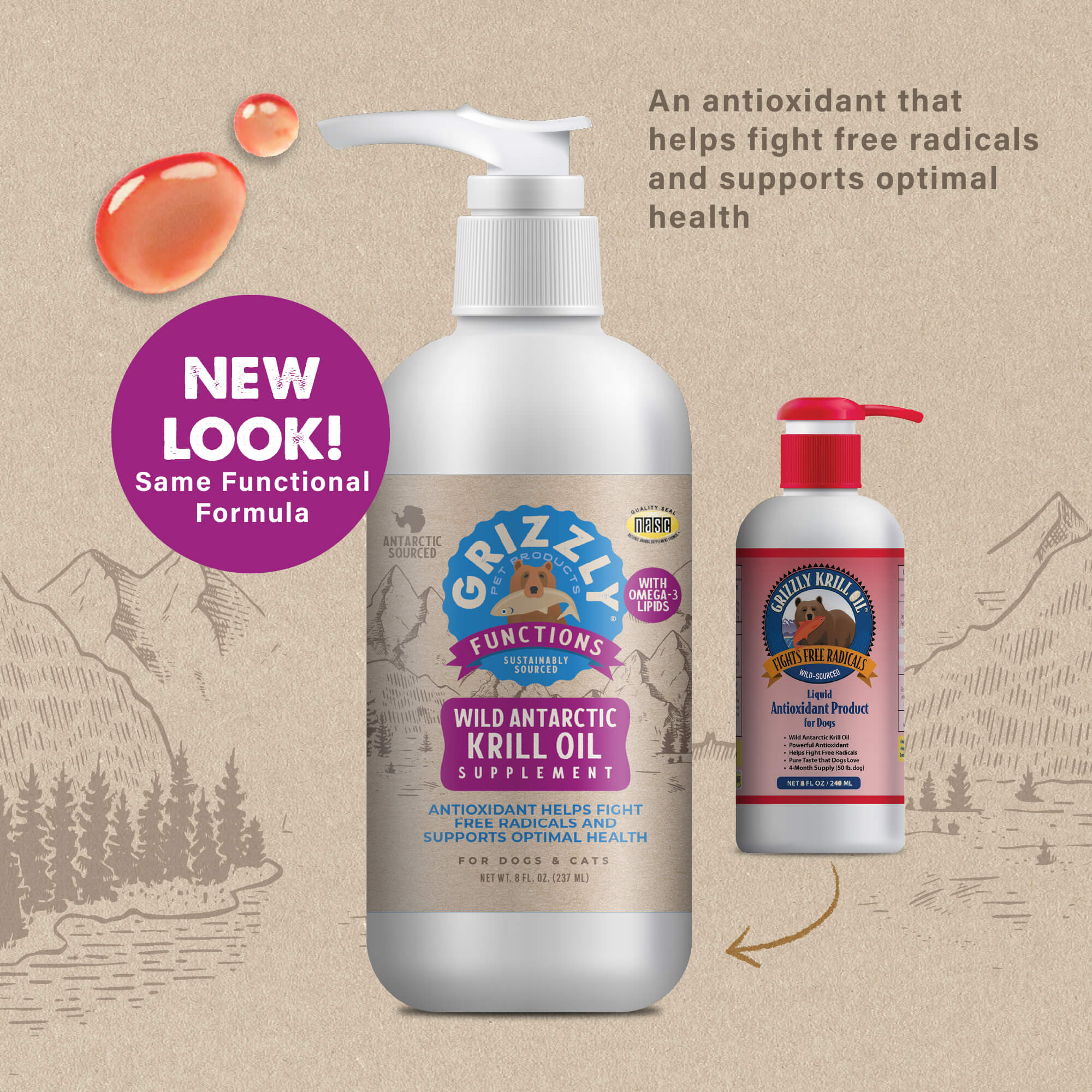 Grizzly Krill Oil Liquid Antioxidant Product - Budpants