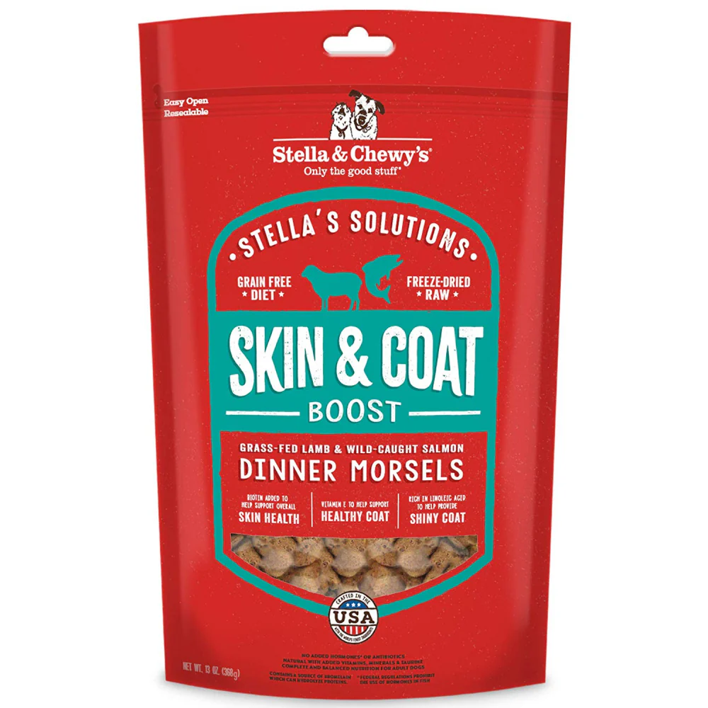 Stella & Chewy's Stella's Solutions Skin & Coat Boost Grass Fed Lamb & Wild Caught Salmon Dinner Morsels Freeze-Dried Raw Dog Food - Budpants