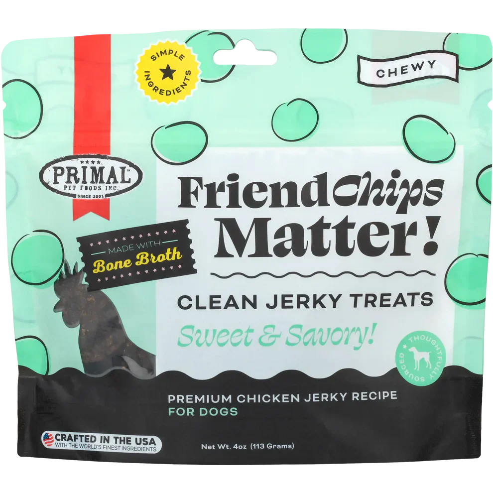 PRIMAL 4oz K9 Chicken FriendChips Matter Jerky Treats for Dogs - Budpants