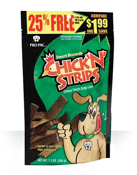 PRO PAC Smart Rewards Chick 'N' Strips Dog Treats - Budpants