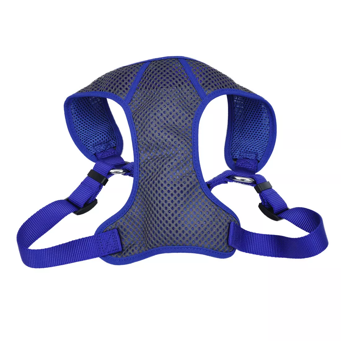 Coastal Comfort Soft Sport Wrap Adjustable Dog Harness Gray with Blue - Budpants